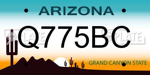 Q775BC Arizona License Plate