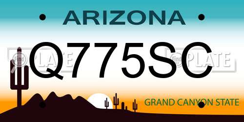 Q775SC Arizona License Plate