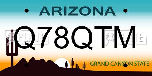 Q78QTM Arizona License Plate