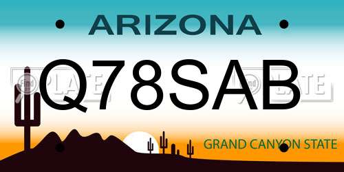 Q78SAB Arizona License Plate
