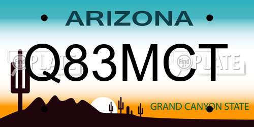Q83MCT Arizona License Plate