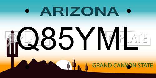 Q85YML Arizona License Plate