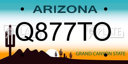 Q877TO Arizona License Plate
