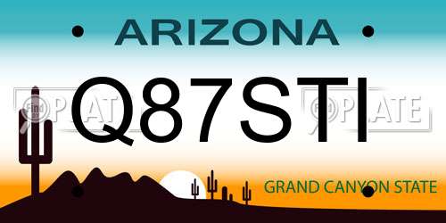 Q87STI Arizona License Plate