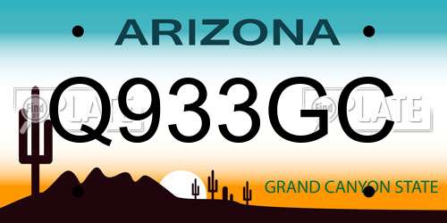 Q933GC Arizona License Plate