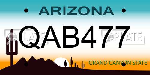 QAB477 Arizona License Plate