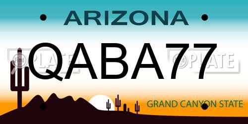 QABA77 Arizona License Plate
