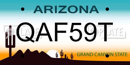 QAF59T Arizona License Plate