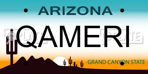 QAMERI Arizona License Plate
