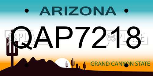 QAP7218 Arizona License Plate