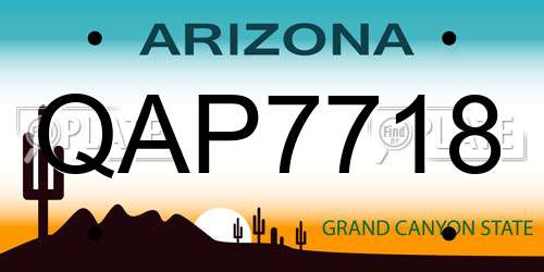 QAP7718 Arizona License Plate