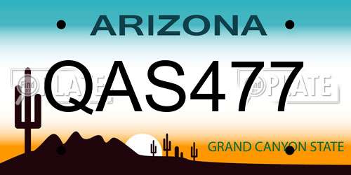 QAS477 Arizona License Plate