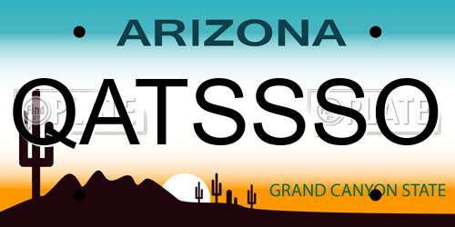 QATSSSO Arizona License Plate