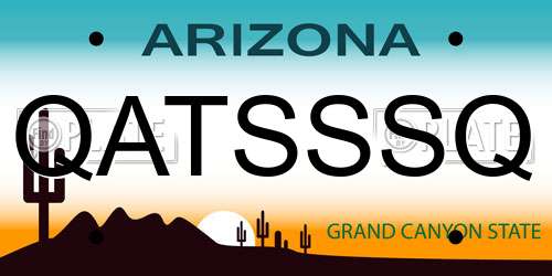 QATSSSQ Arizona License Plate