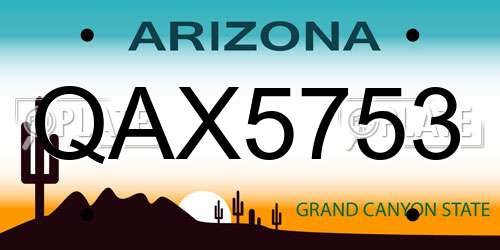 QAX5753 Arizona License Plate