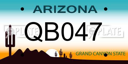 QB047 Arizona License Plate