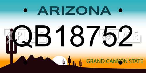 QB18752 Arizona License Plate