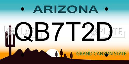 QB7T2D Arizona License Plate