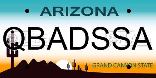 QBADSSA Arizona License Plate