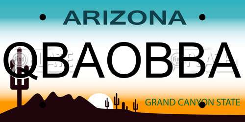 QBAOBBA Arizona License Plate