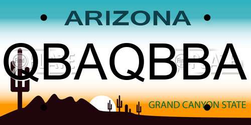 QBAQBBA Arizona License Plate