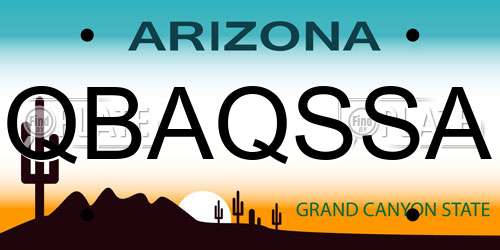 QBAQSSA Arizona License Plate