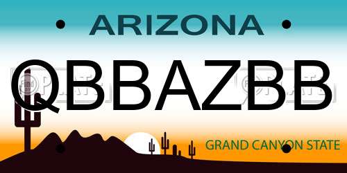 QBBAZBB Arizona License Plate