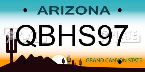 QBHS97 Arizona License Plate