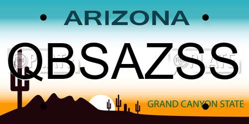 QBSAZSS Arizona License Plate