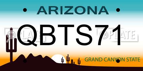QBTS71 Arizona License Plate