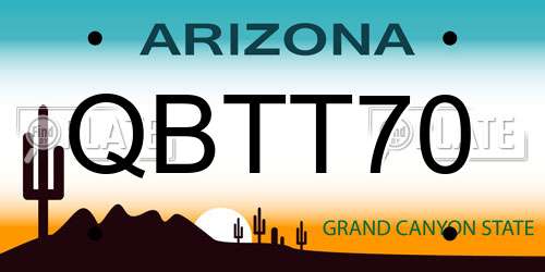 QBTT70 Arizona License Plate