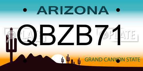 QBZB71 Arizona License Plate