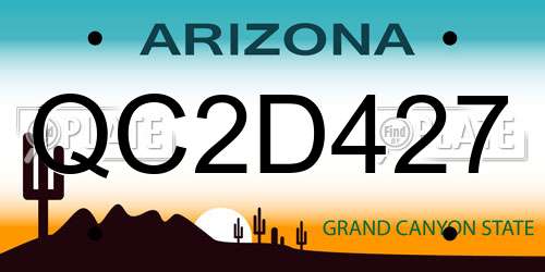 QC2D427 Arizona License Plate