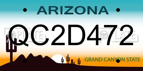 QC2D472 Arizona License Plate