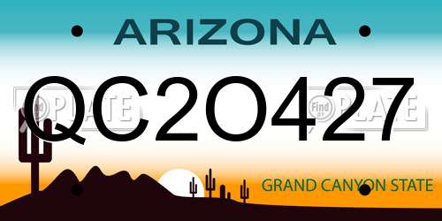 QC2O427 Arizona License Plate