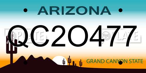 QC2O477 Arizona License Plate