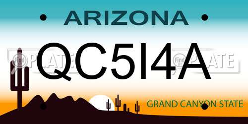 QC5I4A Arizona License Plate