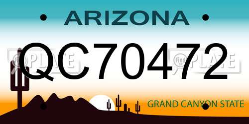 QC70472 Arizona License Plate