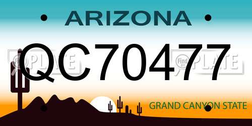 QC70477 Arizona License Plate