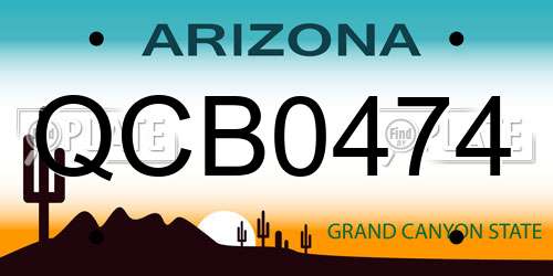 QCB0474 Arizona License Plate