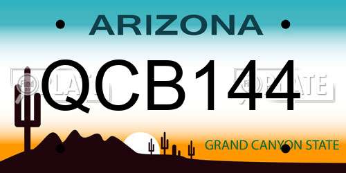 QCB144 Arizona License Plate