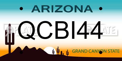 QCBI44 Arizona License Plate