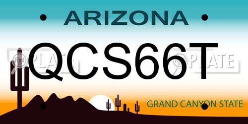 QCS66T Arizona License Plate