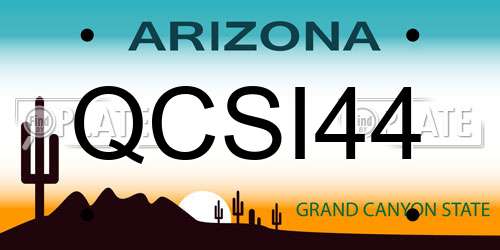 QCSI44 Arizona License Plate