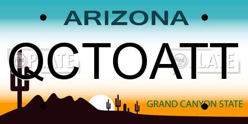 QCTOATT Arizona License Plate