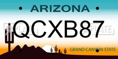 QCXB87 Arizona License Plate