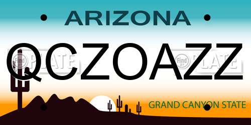 QCZOAZZ Arizona License Plate