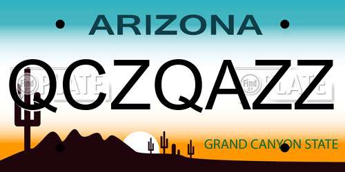 QCZQAZZ Arizona License Plate