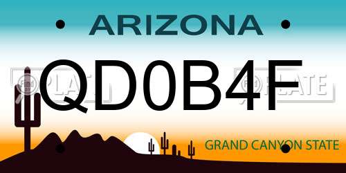 QD0B4F Arizona License Plate