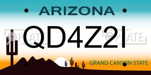 QD4Z2I Arizona License Plate